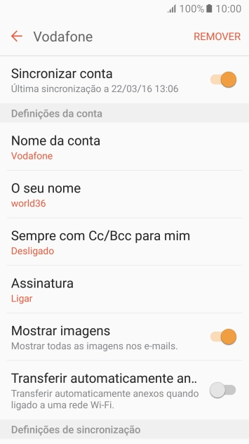 Prima O seu nome, e introduza o seu nome.