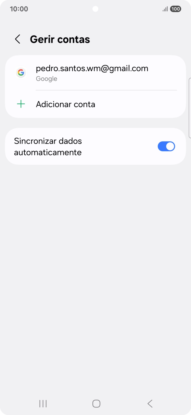Prima Adicionar conta.