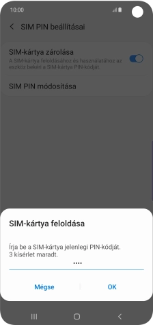 Írd be a PIN-kódot, és válaszd az OK lehetőséget.