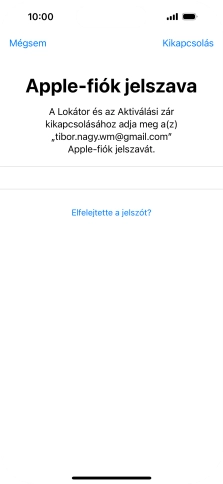 Írd be az Apple ID-dhoz tartózó jelszót, és válaszd a Kikapcsolás lehetőséget. Várj egy kicsit, amíg a telefon visszaállítja a gyári beállításokat. A telefon konfigurálásához és ahhoz, hogy üzemkész állapotba hozd, kövesd a képernyőn megjelenő utasításokat.