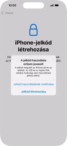 Ha kikapcsolod a funkciót, válaszd a Jelkód használatának mellőzése lehetőséget.
