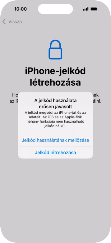 Ha kikapcsolod a funkciót, válaszd a Jelkód használatának mellőzése lehetőséget.