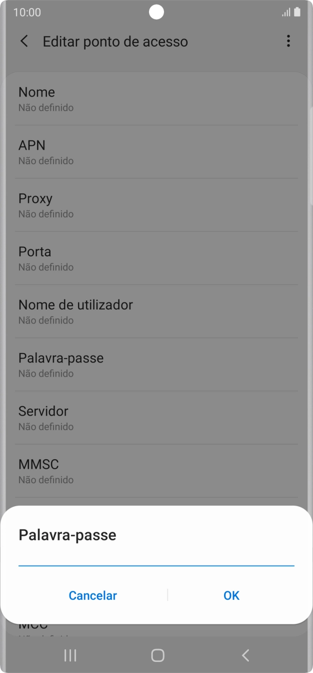 Introduza vodafone e prima OK.