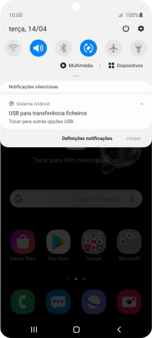Prima Tocar para outras opções USB..