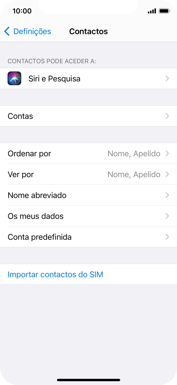Prima Importar contactos do SIM.