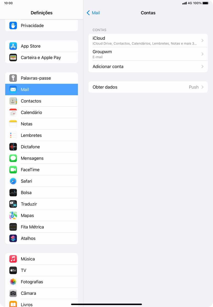 Prima o nome na conta de e-mail que acabou de criar.