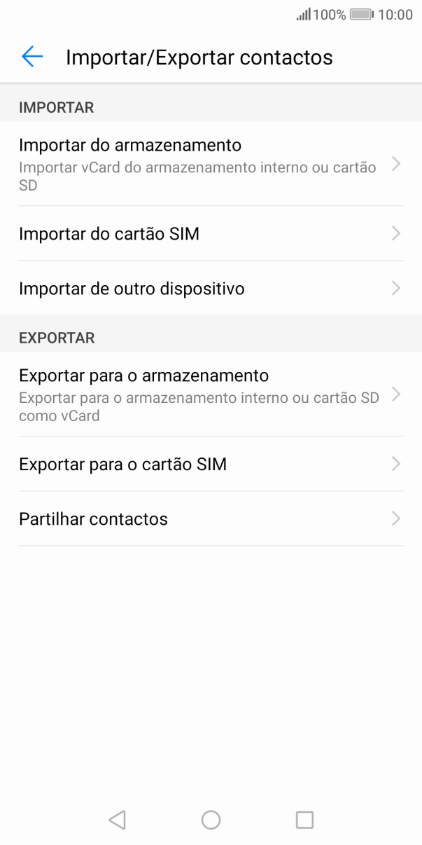 Prima Importar do cartão SIM.