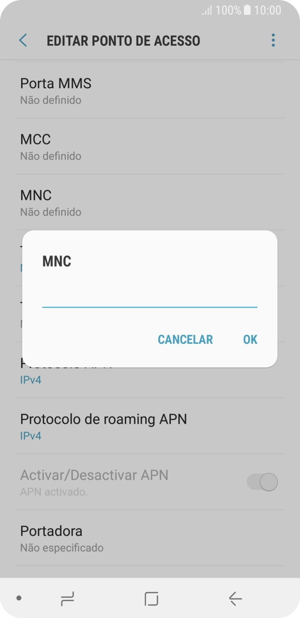 Introduza 01 e prima OK.