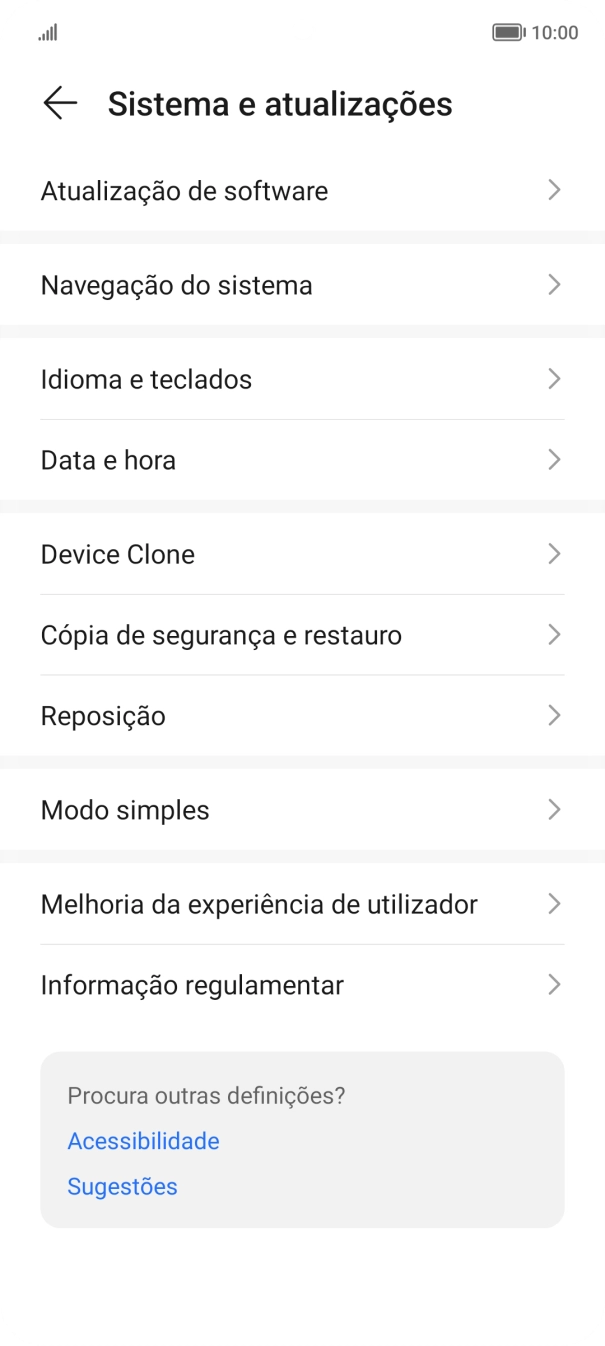 Prima Atualização de software. Se existir uma nova versão de software disponível, será agora indicado no ecrã. Siga as indicações no ecrã para atualizar o software do telefone.