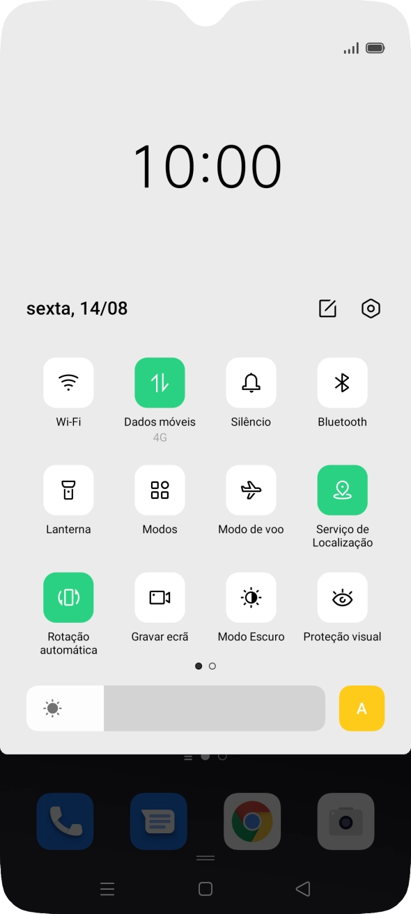 Prima Silencio as vezes necessárias para ativar ou desativar o perfil silencioso.