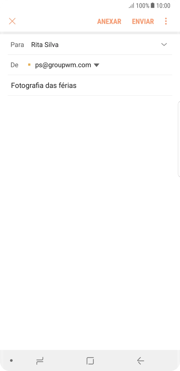 Prima o campo de escrita e escreva o texto do e-mail.