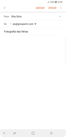 Prima o campo de escrita e escreva o texto do e-mail.
