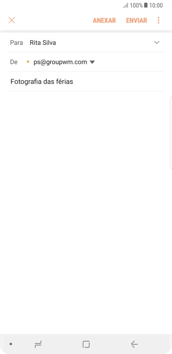 Prima o campo de escrita e escreva o texto do e-mail.