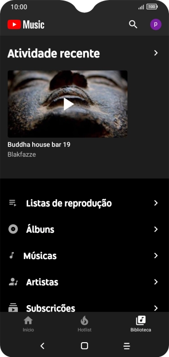 Prima a categoria pretendida e dirija-se ao ficheiro de música pretendido.