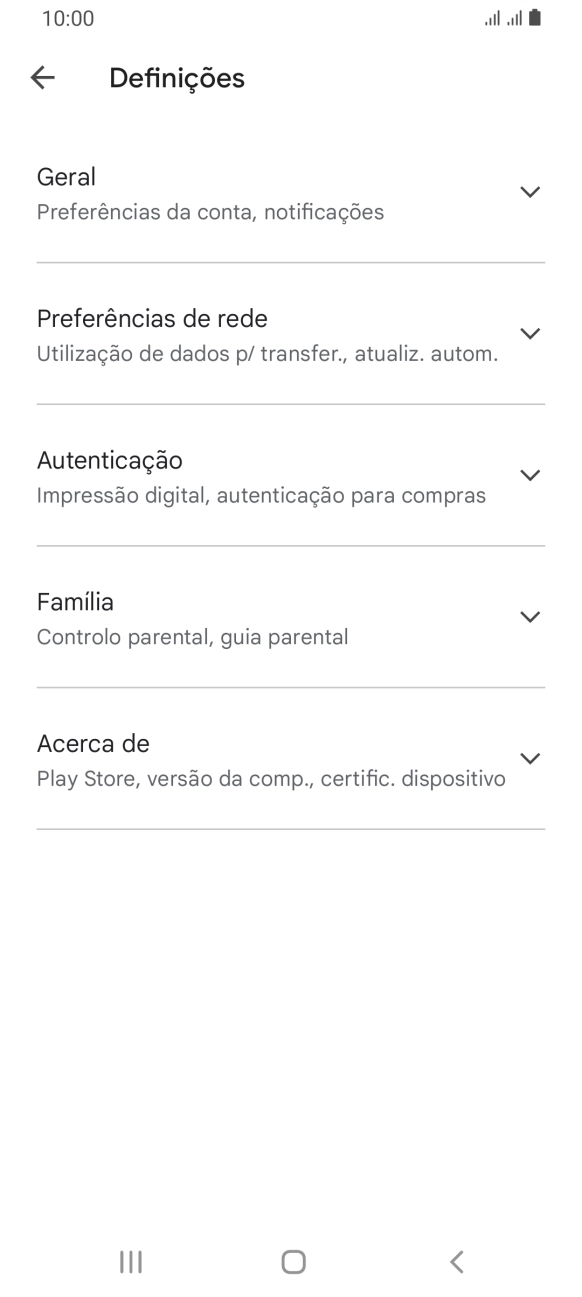Prima Preferências de rede.