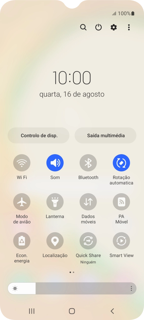 Prima o ícone de definições.