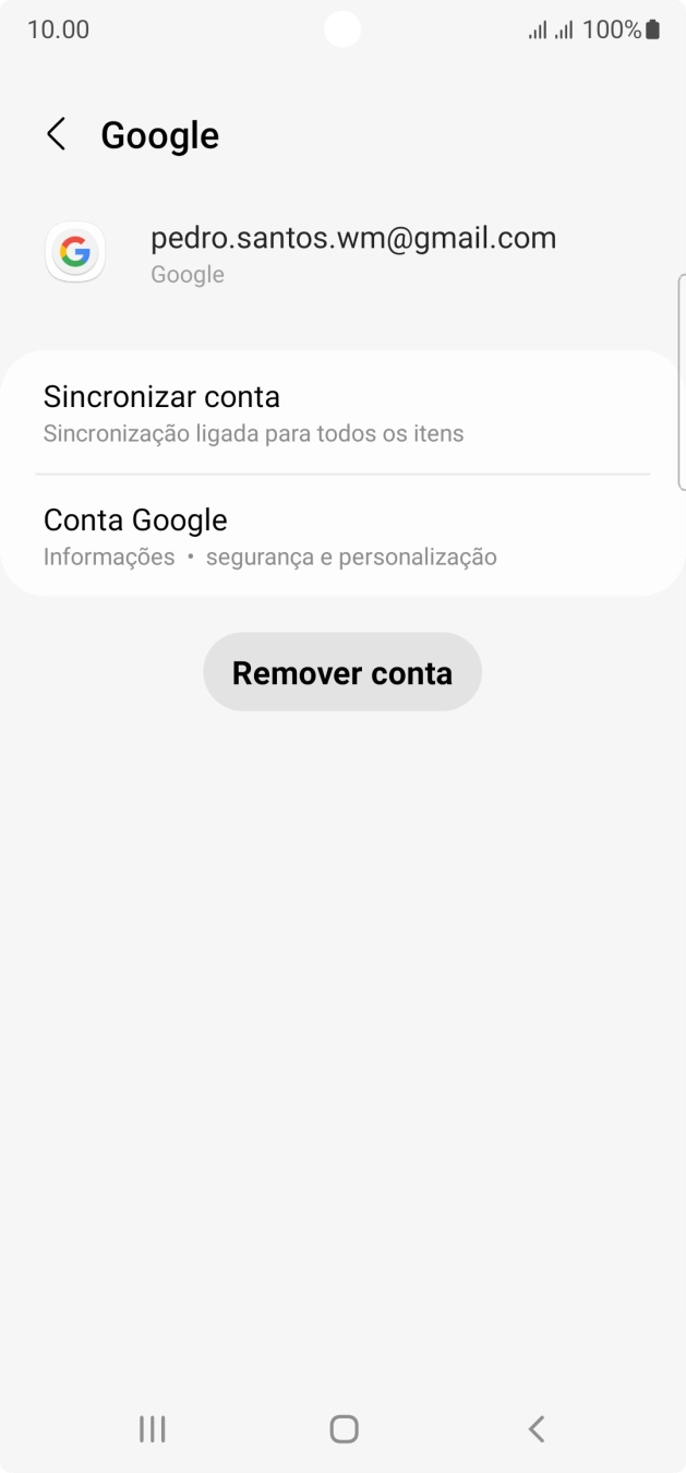 Prima Sincronizar conta.