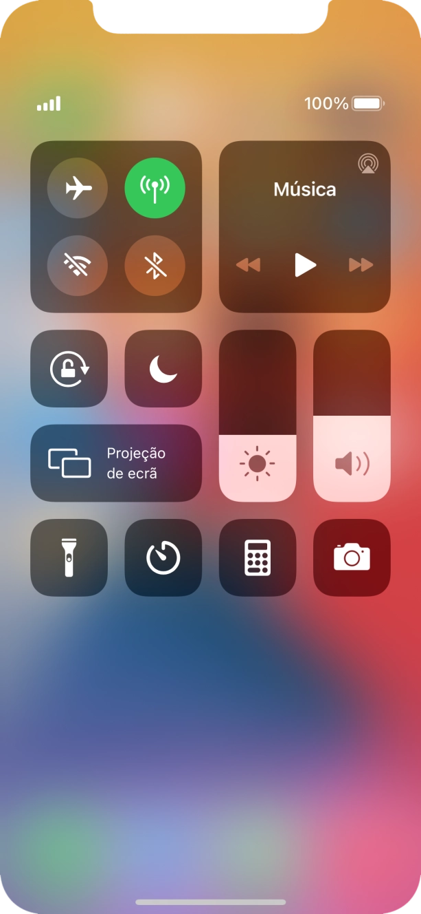 Prima o ícone de modo de voo para ativar ou desativar a função.