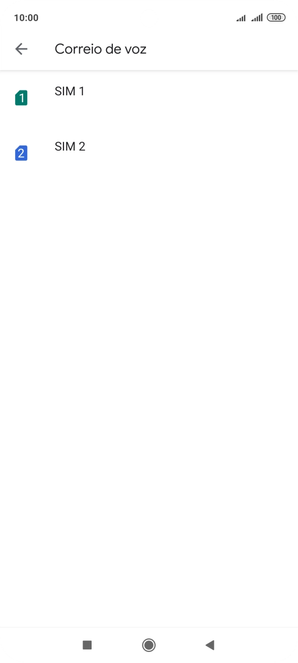 Prima o cartão SIM pretendido.