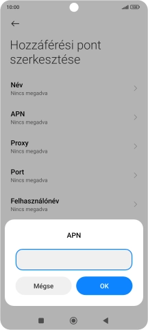 Amennyiben előfizetésed van, írd be azt, hogy mms.vodafone.net, és válaszd az OK lehetőséget.