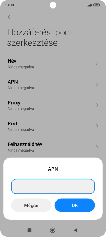 Amennyiben előfizetésed van, írd be azt, hogy mms.vodafone.net, és válaszd az OK lehetőséget.