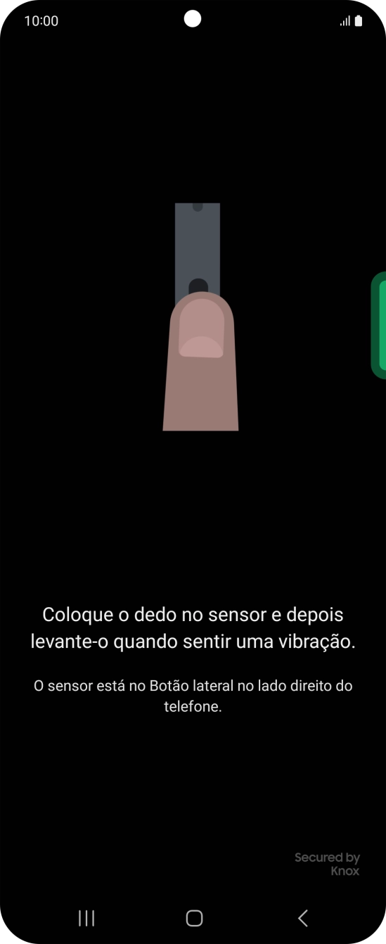 Siga as indicações no ecrã para definir a impressão digital como código de bloqueio.