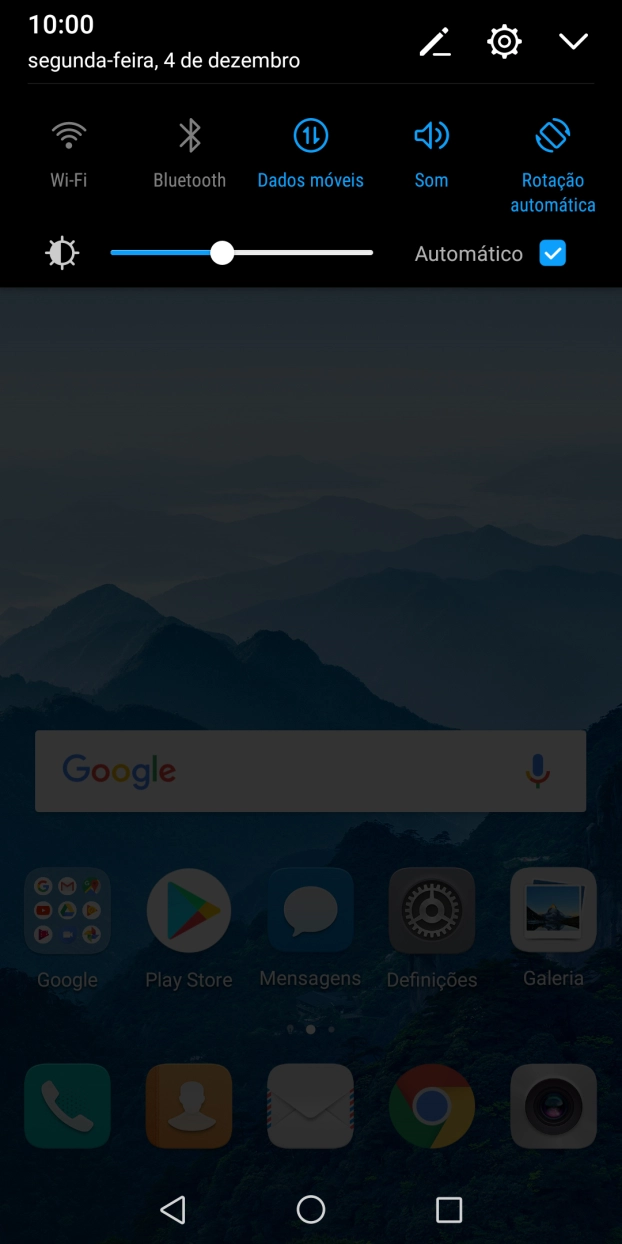 Prima o ícone de definições.