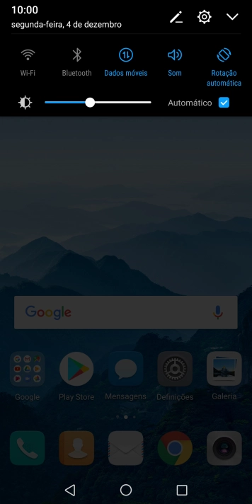 Prima o ícone de perfil as vezes necessárias para ativar ou desativar o perfil silencioso.