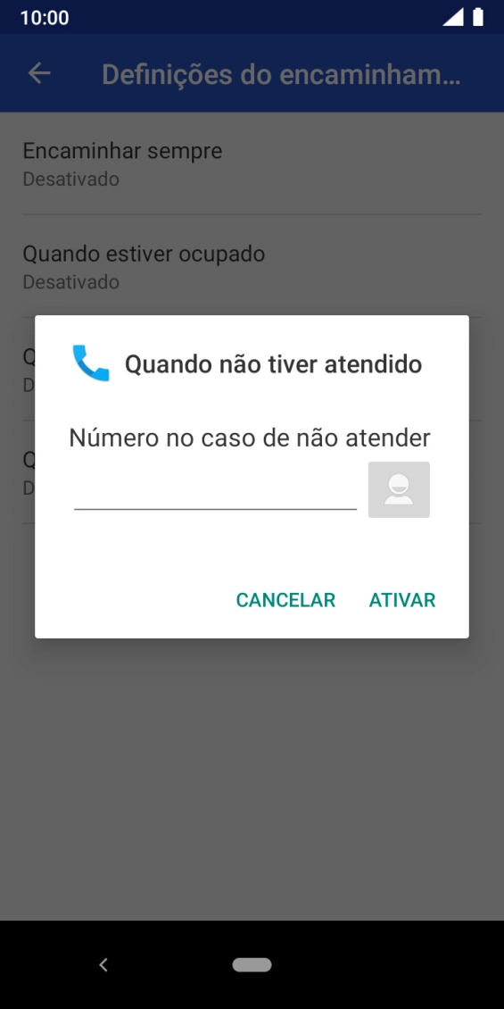 Introduza 123 e prima ATIVAR.