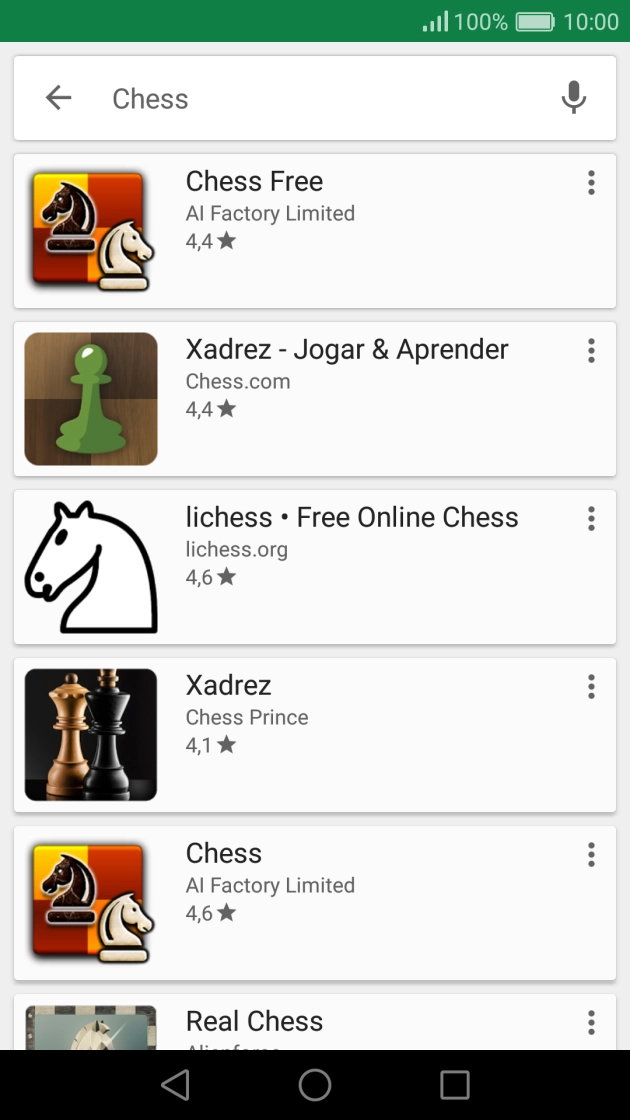 Prima a app pretendida.