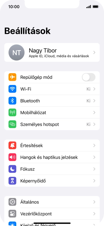 Válaszd a Bluetooth lehetőséget.
