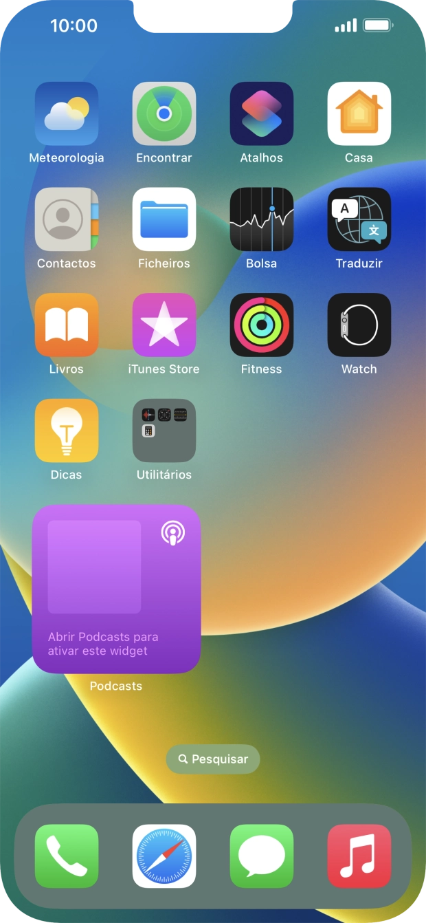 Se utilizar uma pilha de widgets: Deslize o dedo para cima ou para baixo na pilha para escolher o widget pretendido.