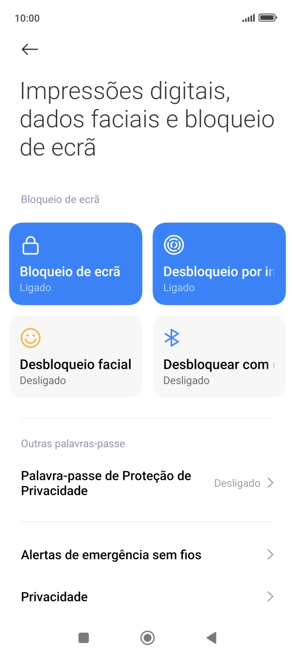 Prima Bloqueio de ecrã.