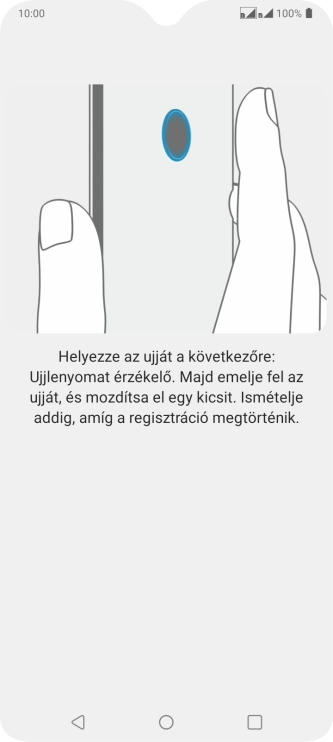 Kövesd a kijelzőn megjelenő utasításokat képernyőzár létrehozásához ujjlenyomattal.
