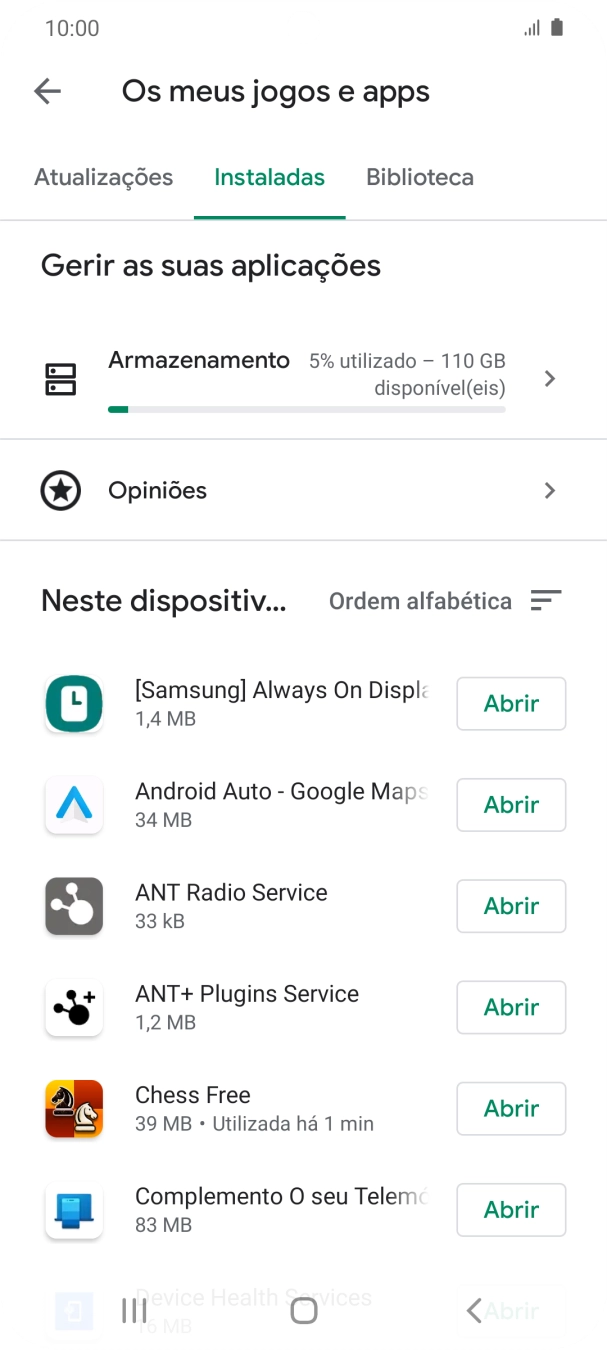 Prima a app pretendida.