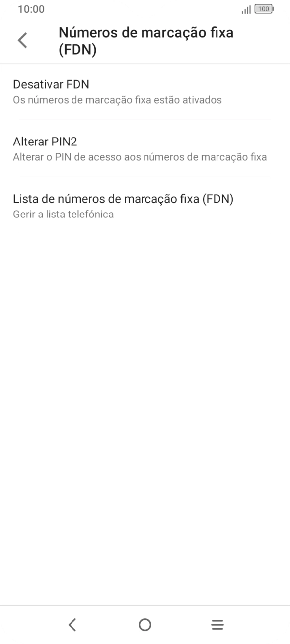 Prima Desativar FDN.