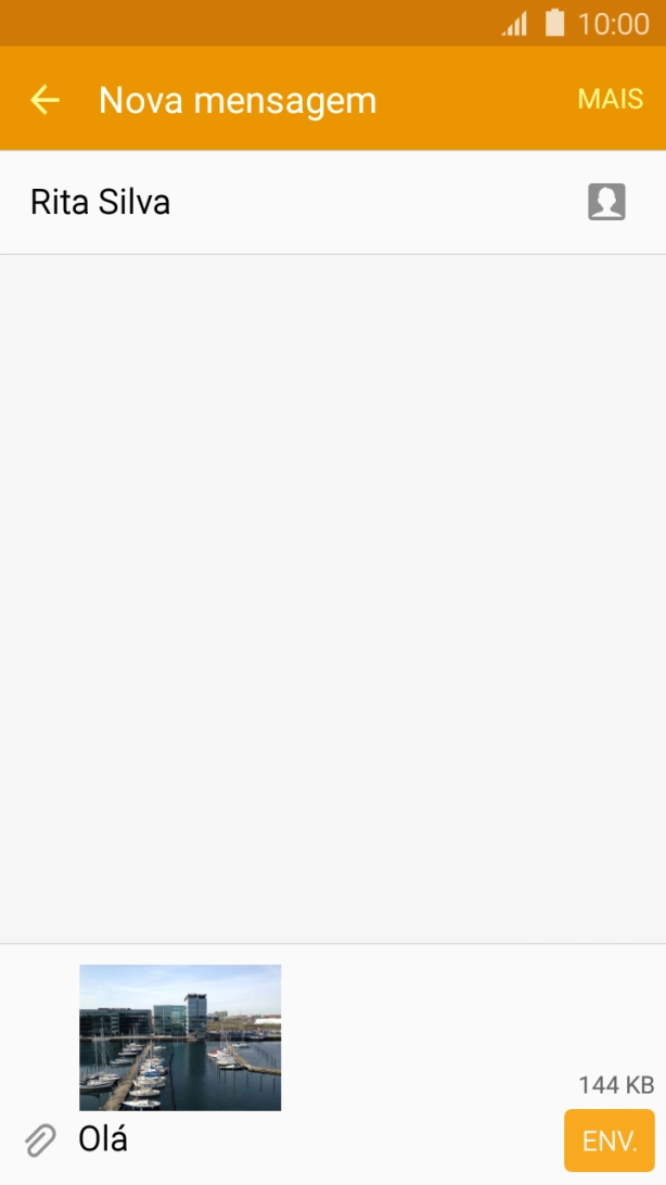 Prima ENV. quando terminar de escrever a sua mensagem multimédia.