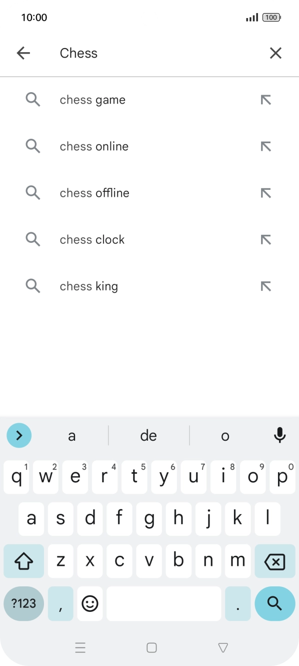 Introduza o nome ou categoria da app pretendida e prima o ícone para pesquisar.