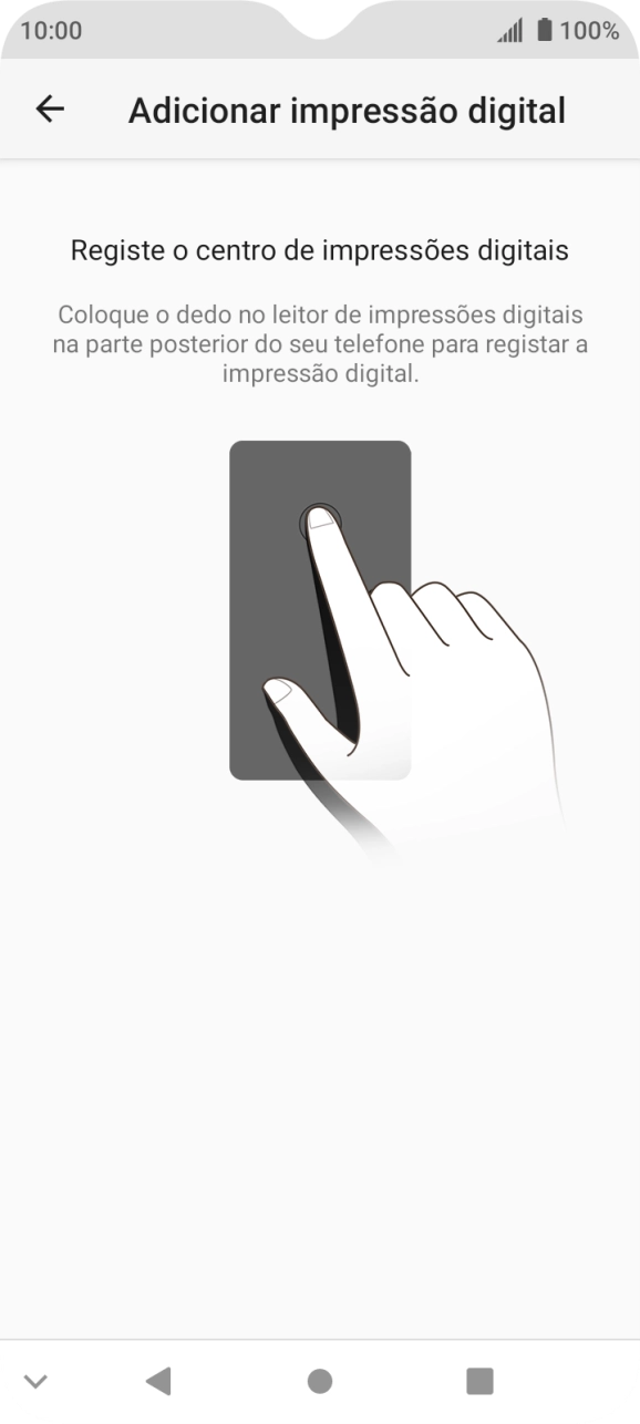Siga as indicações no ecrã para definir a impressão digital como código de bloqueio.