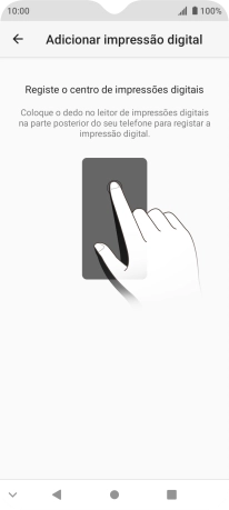 Siga as indicações no ecrã para definir a impressão digital como código de bloqueio.