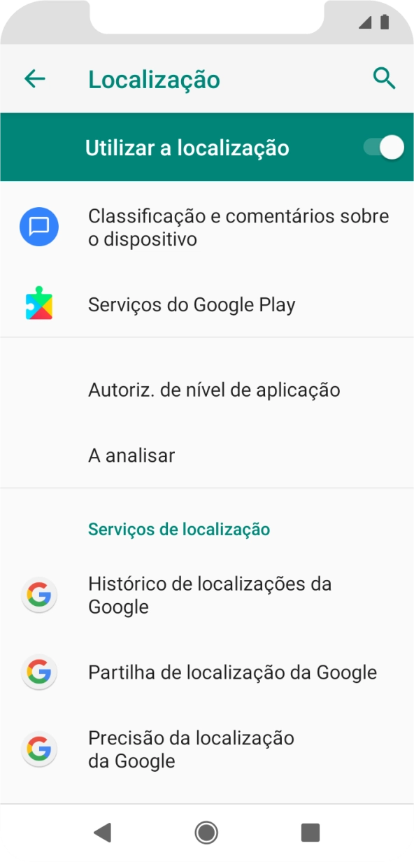 Prima Precisão de localização da Google.