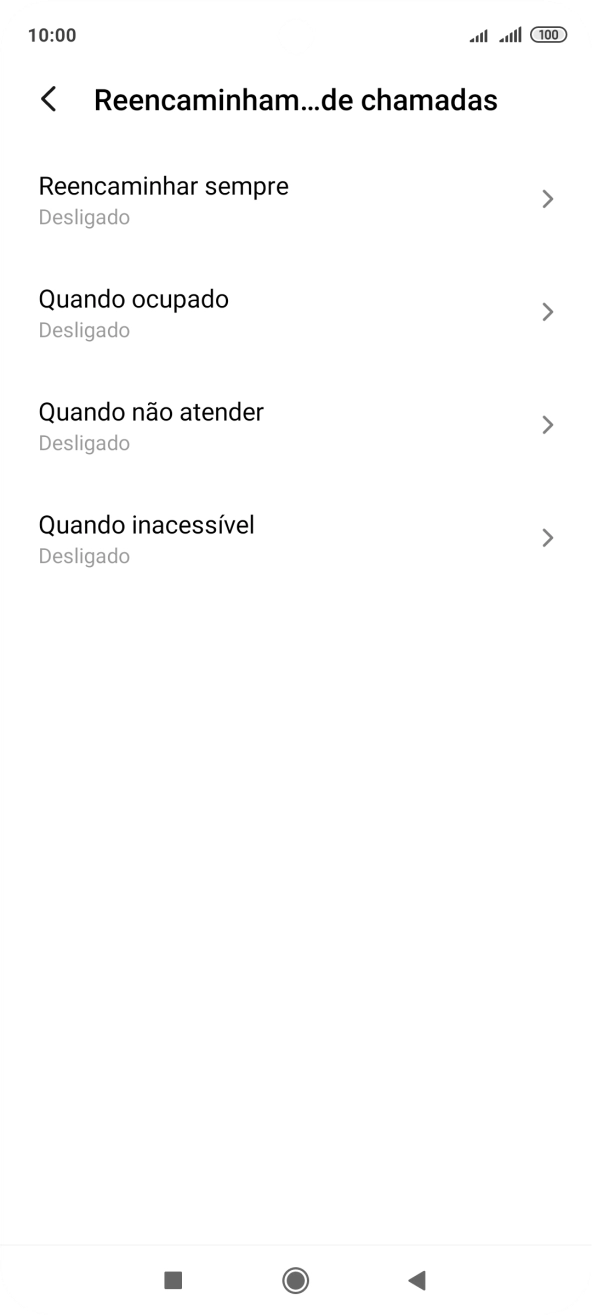 Prima o tipo de desvio pretendido.