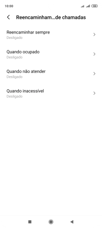 Prima o tipo de desvio pretendido.