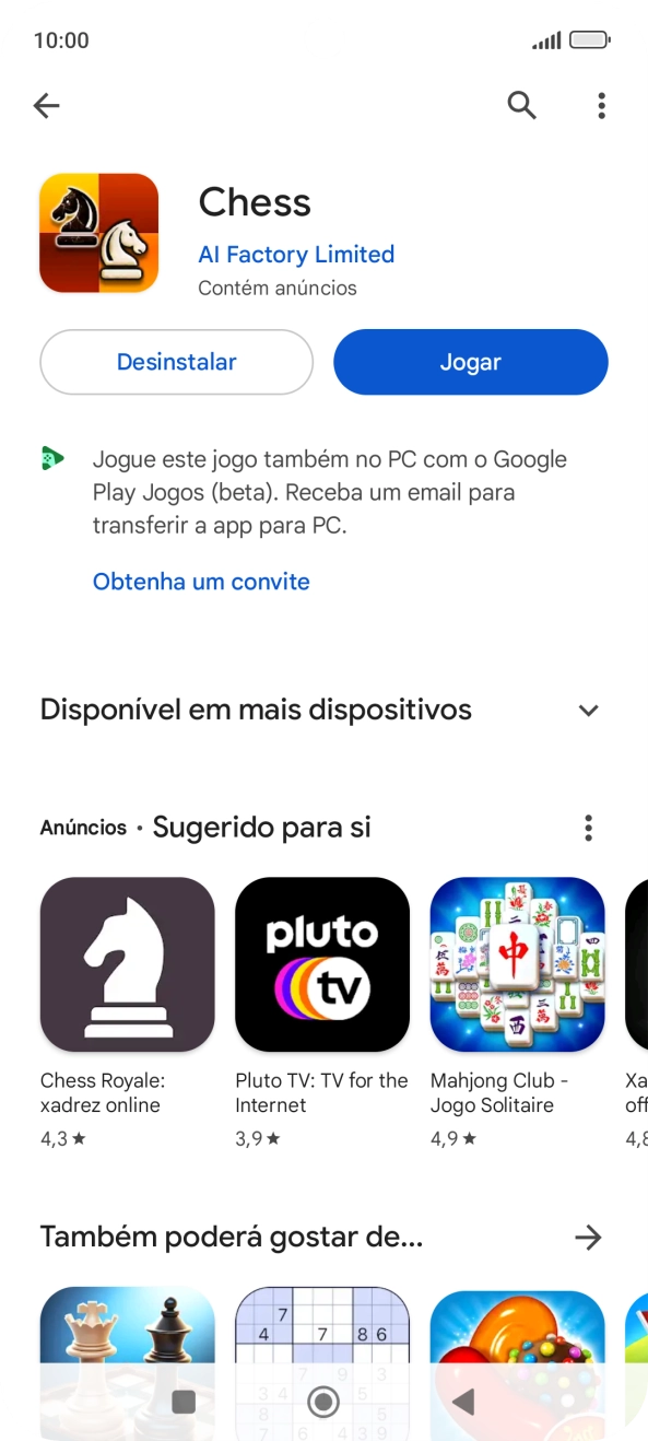 Prima a tecla de início para terminar e voltar ao ecrã inicial.