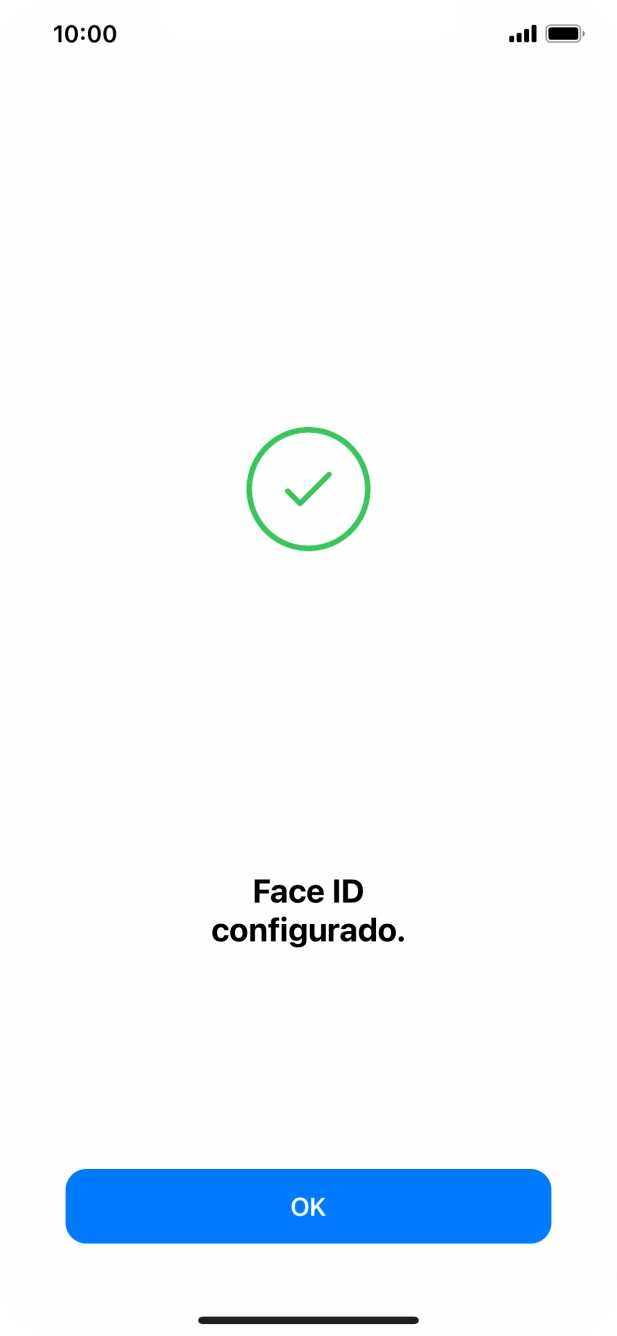 Prima OK. Se ainda não tiver escolhido um código de bloqueio do telefone, introduza um código à escolha duas vezes de seguida.