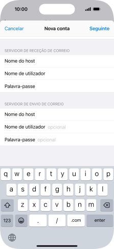 Prima Nome de utilizador e introduza o nome de utilizador da sua conta de e-mail.