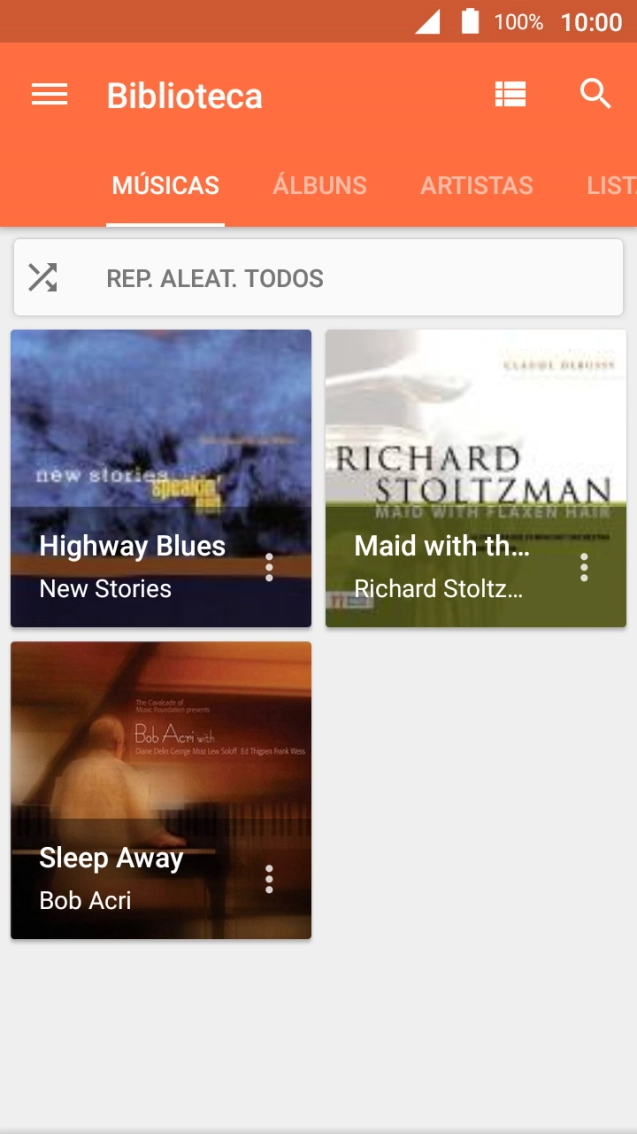 Deslize o dedo sobre o ecrã da esquerda para a direita.
