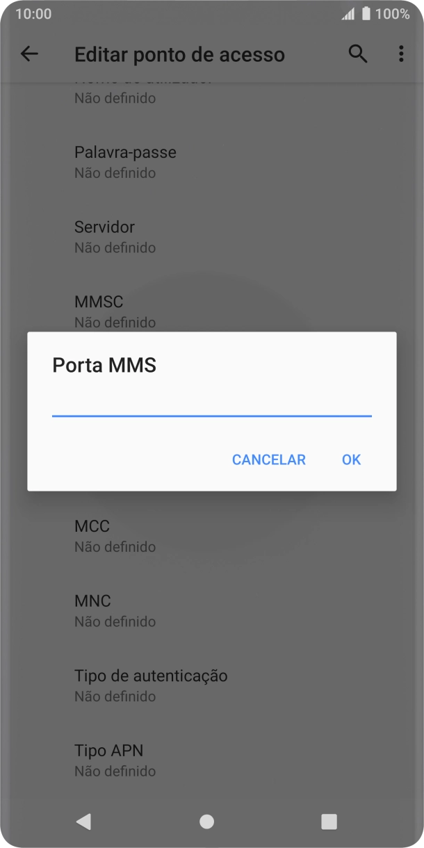 Introduza 80 e prima OK.