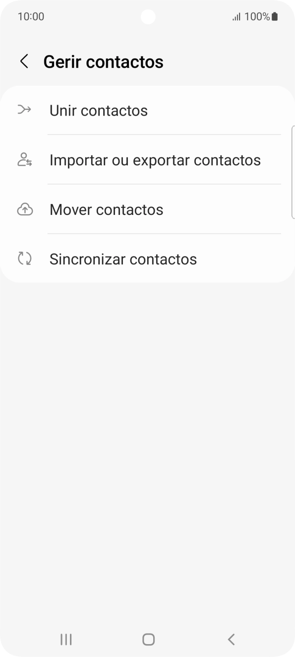 Prima Importar ou exportar contactos.