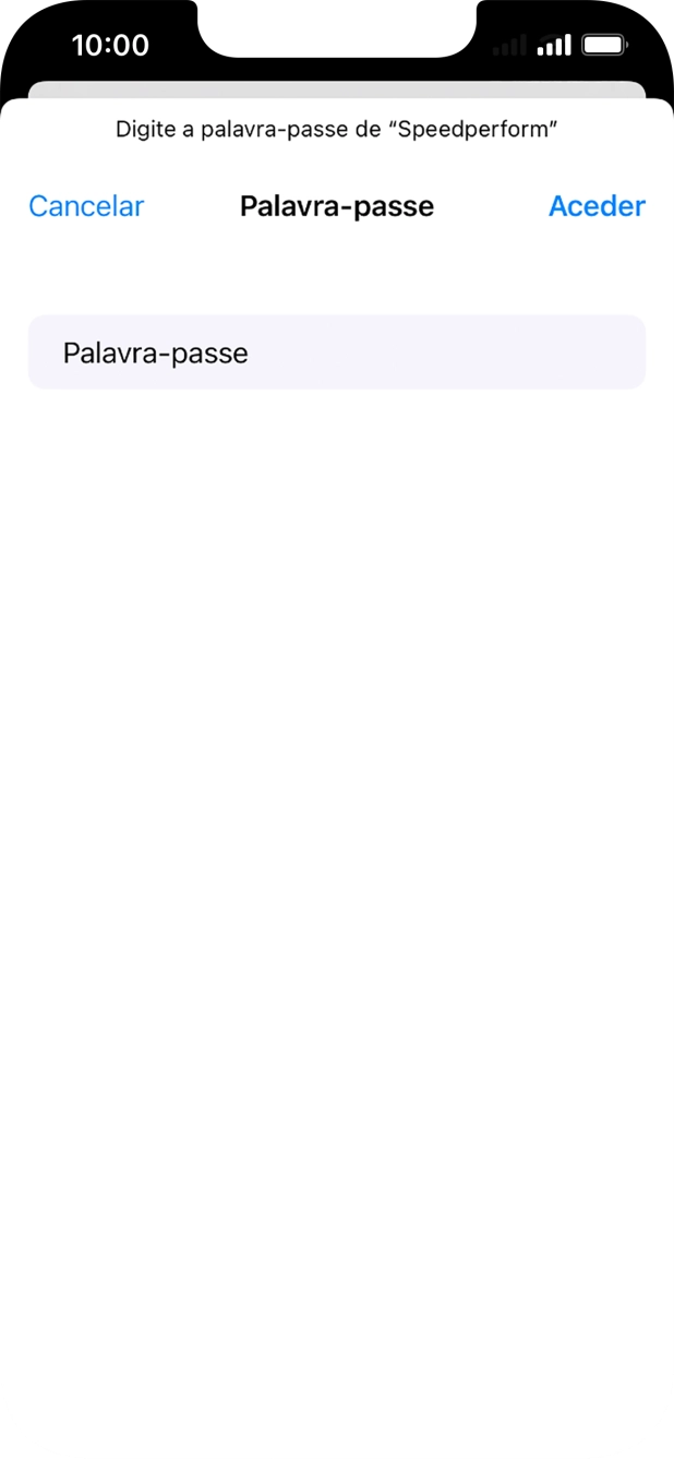 Introduza a password da rede Wi-Fi e prima Aceder.